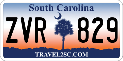 SC license plate ZVR829