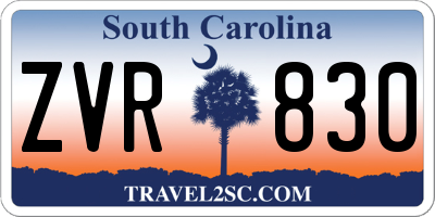 SC license plate ZVR830