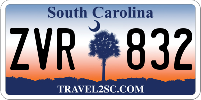 SC license plate ZVR832