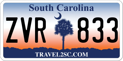 SC license plate ZVR833