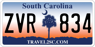 SC license plate ZVR834
