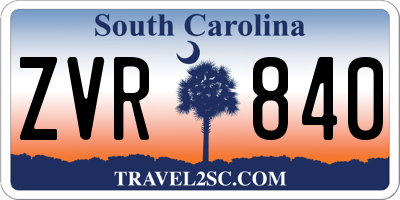 SC license plate ZVR840