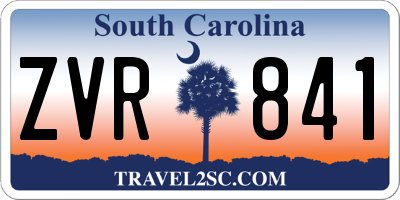 SC license plate ZVR841
