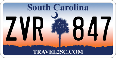 SC license plate ZVR847