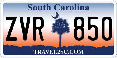 SC license plate ZVR850