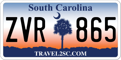 SC license plate ZVR865