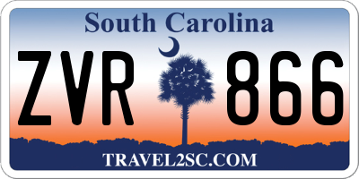 SC license plate ZVR866