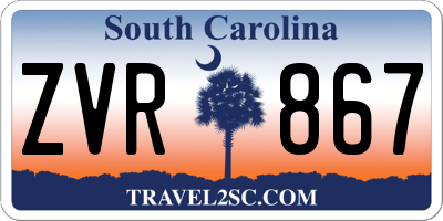 SC license plate ZVR867