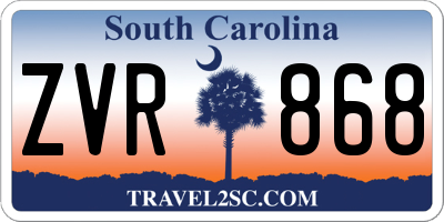 SC license plate ZVR868