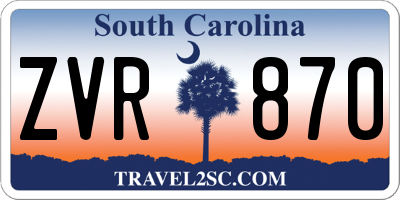 SC license plate ZVR870