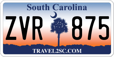 SC license plate ZVR875