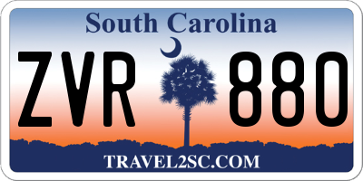 SC license plate ZVR880