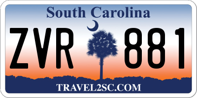 SC license plate ZVR881