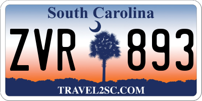 SC license plate ZVR893