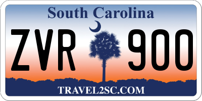 SC license plate ZVR900