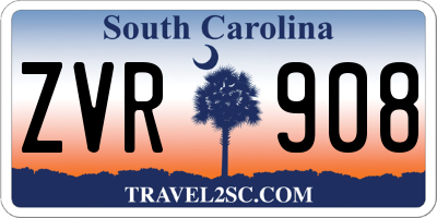 SC license plate ZVR908