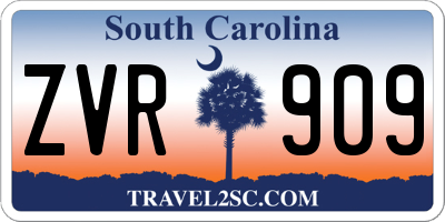 SC license plate ZVR909