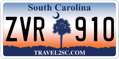 SC license plate ZVR910