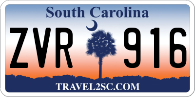 SC license plate ZVR916