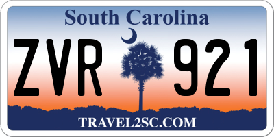 SC license plate ZVR921