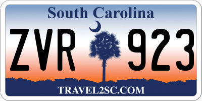 SC license plate ZVR923