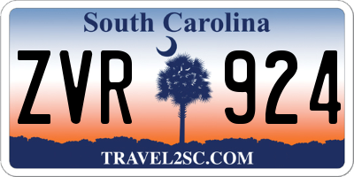 SC license plate ZVR924