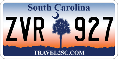 SC license plate ZVR927