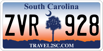 SC license plate ZVR928