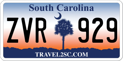 SC license plate ZVR929
