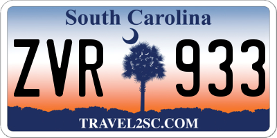 SC license plate ZVR933