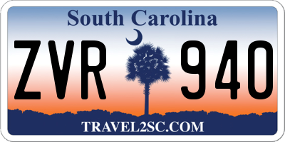 SC license plate ZVR940