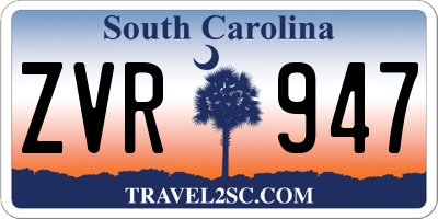 SC license plate ZVR947