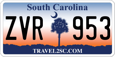 SC license plate ZVR953
