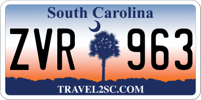 SC license plate ZVR963