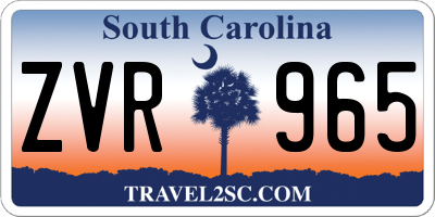SC license plate ZVR965