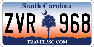 SC license plate ZVR968