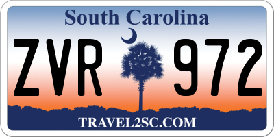 SC license plate ZVR972