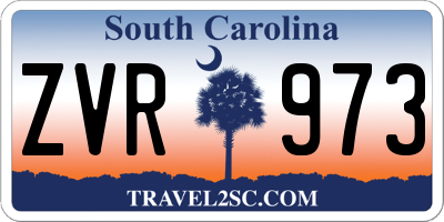SC license plate ZVR973