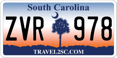 SC license plate ZVR978