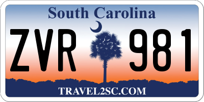 SC license plate ZVR981