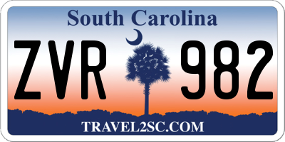 SC license plate ZVR982
