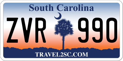 SC license plate ZVR990
