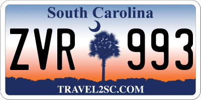 SC license plate ZVR993