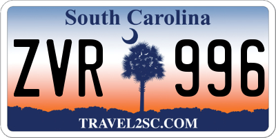SC license plate ZVR996