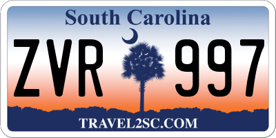 SC license plate ZVR997