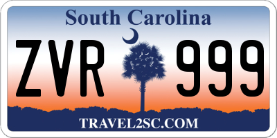 SC license plate ZVR999