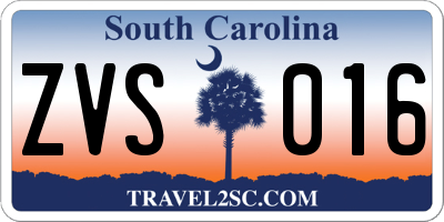 SC license plate ZVS016