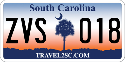 SC license plate ZVS018