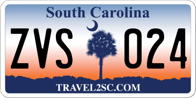 SC license plate ZVS024