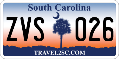 SC license plate ZVS026